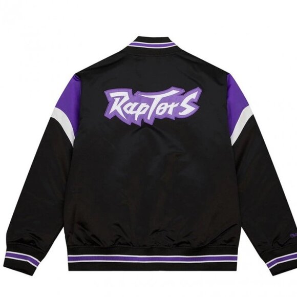 Toronto Raptors Mitchell and Ness Heavyweight Satin Bomber - Large - Picture 3 of 8